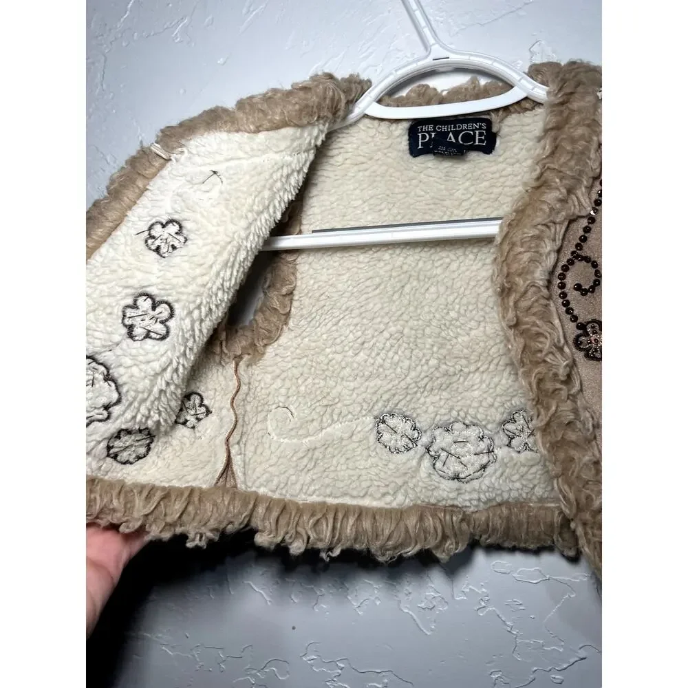 Baby girls‎ penny lane western boho chic sherpa lined embroidered vest XS 4